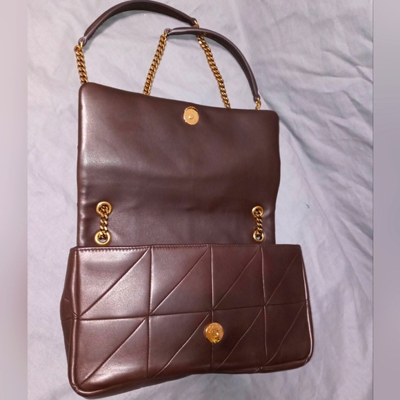 NWT YVES SAINT LAURENT JAMIE LAMBSKIN SLIDING CHAIN BAG, DARK GANACHE ~AUTHENTIC - Picture 12 of 16
